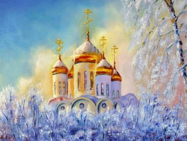 Шерстяная живопись Церковь