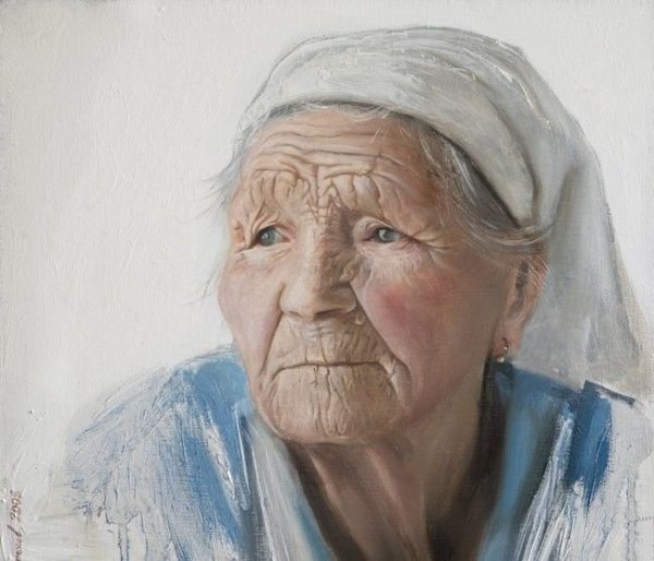Портрет бабушки карандашом