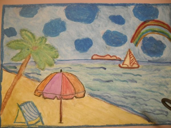 Детский рисунок на тему лето