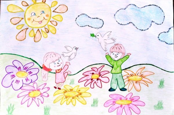 Детские рисунки на тему детство