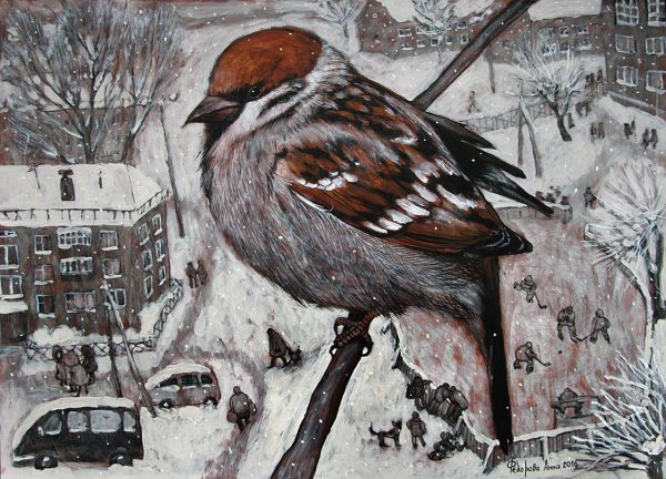 Зимующие птицы на кормушке