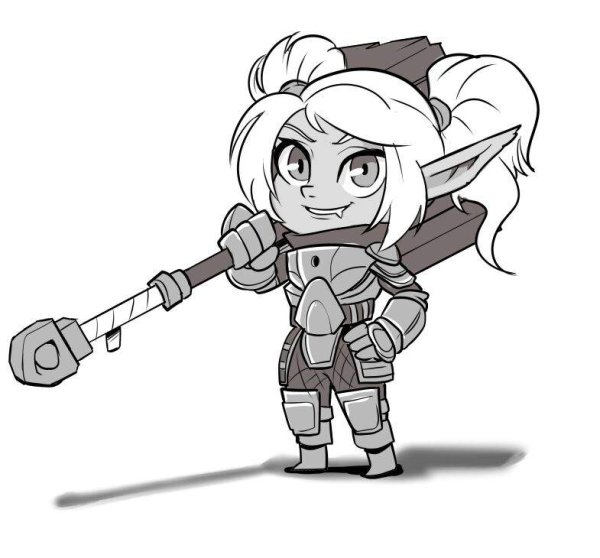 Раскраска League of Legends Поппи