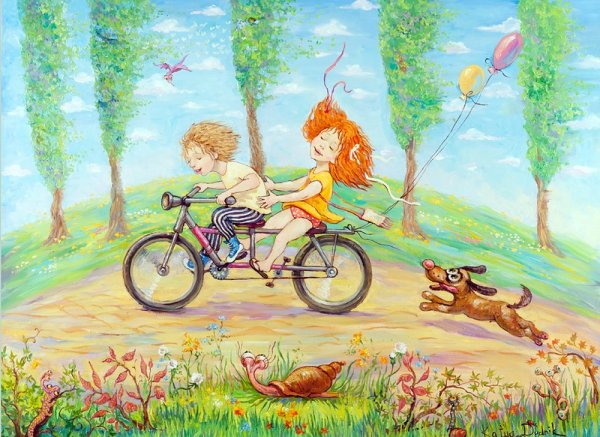 Дети радуются мультяшные