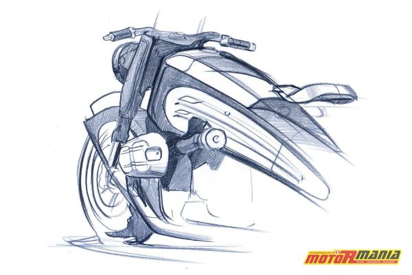 Мотоцикл рисунок ручкой