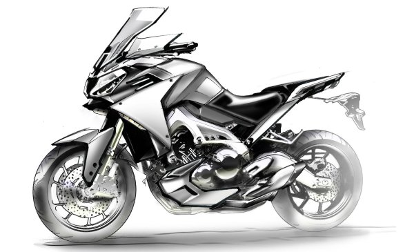 Спортивный мотоцикл карандашом