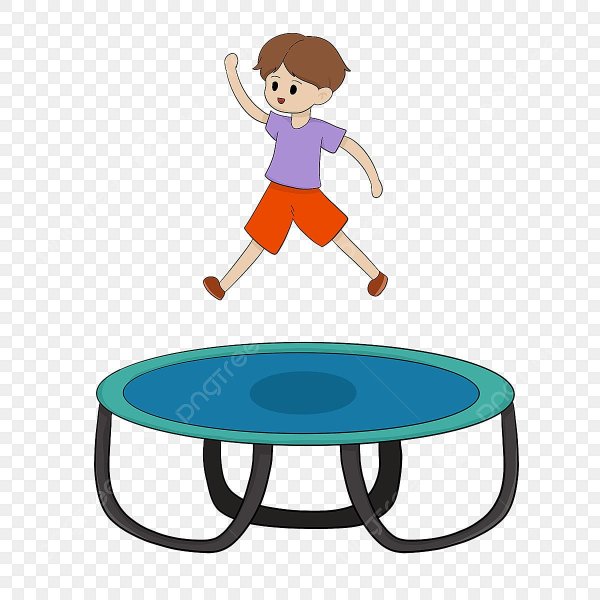 Дети на батутах клипарт