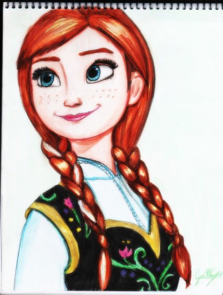 Принцессы Дисней для срисовки Анна