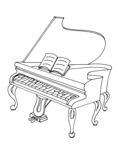 Пианино раскраска