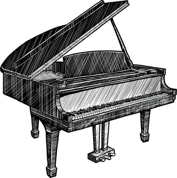 Рояль лайн арт