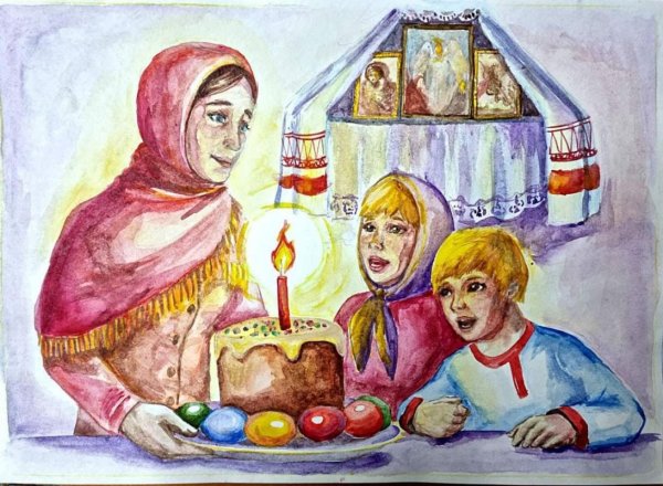 Рисунок Пасха красная