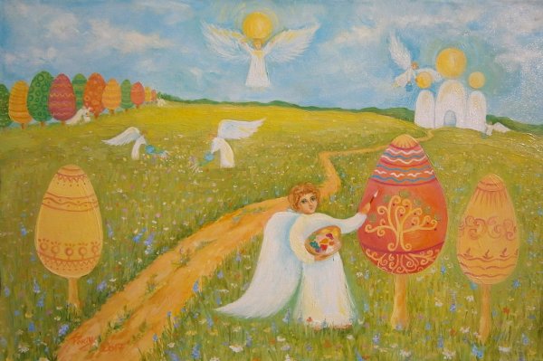 Рисунок на тему Пасха