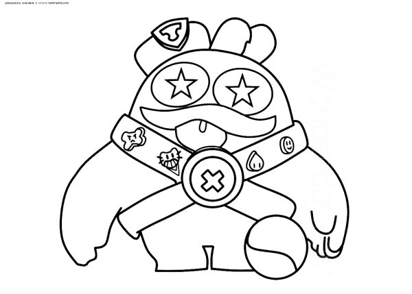 Раскраска БРАВЛ старс Скуик