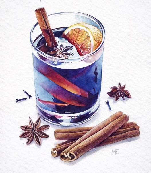 Напитки акварелью