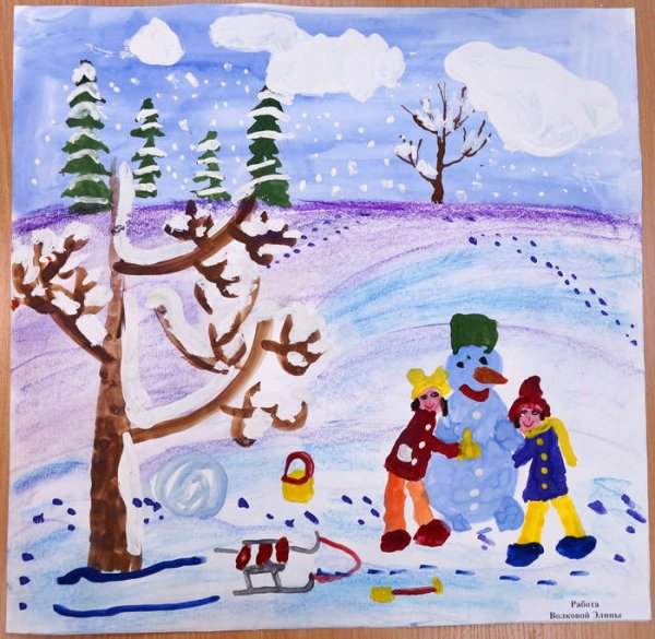 Детские рисунки зима