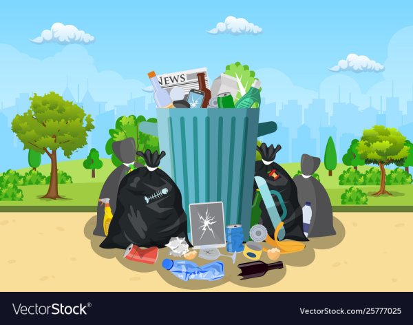 Мусорная свалка мультяшная