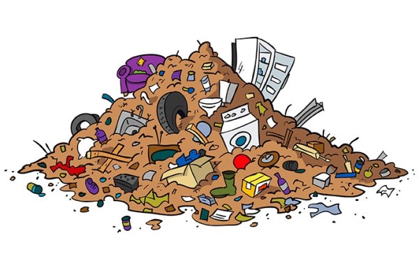 Мусор на белом фоне