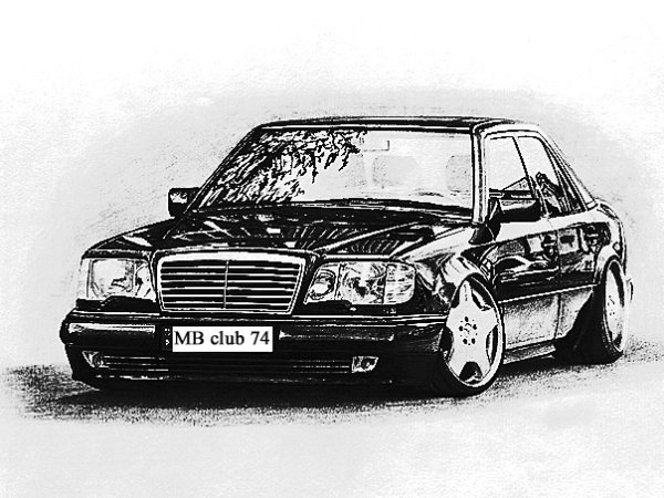 Мерседес 124 рисунок