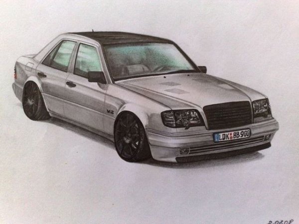 Машина спереди карандашом