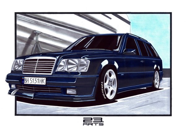 Mercedes w124 волчок drawing