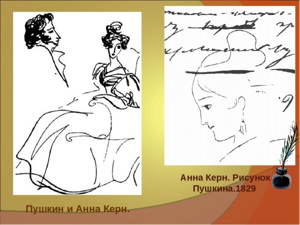 Анна Керн и Пушкин рисунок