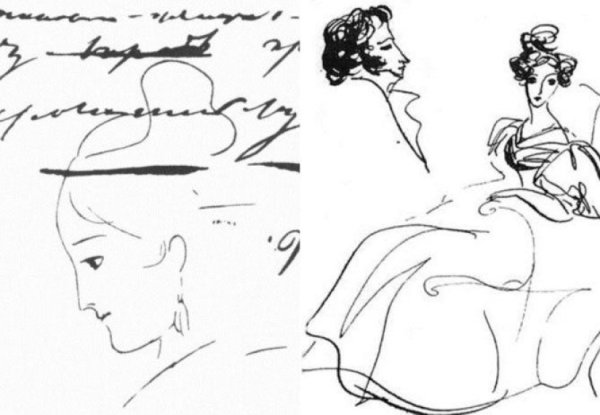 Анна Керн рисунок Пушкина 1829
