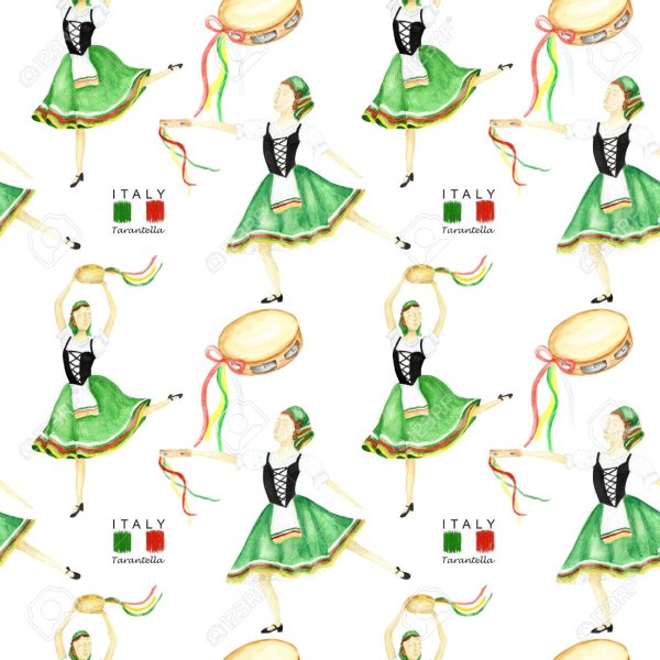 Рисунок костюма для итальянского танца