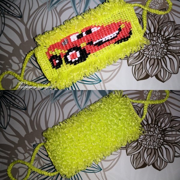 Мочалка тигр крючком