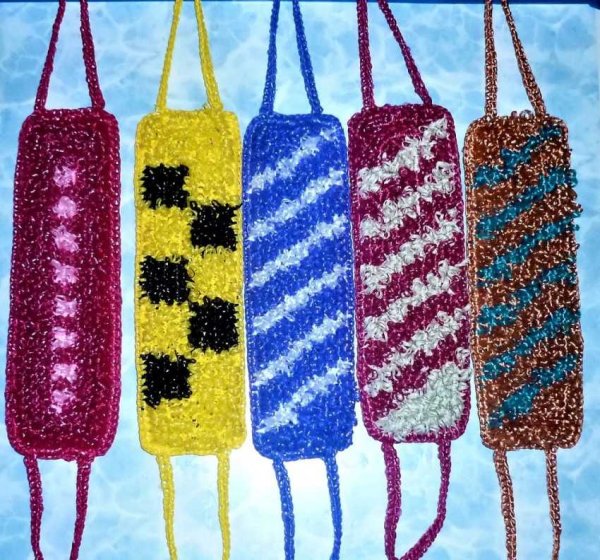 Мочалка Доляна «Радуга», 12×45 см, цвет микс