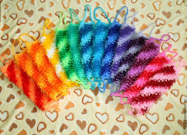 Именные мочалки крючком