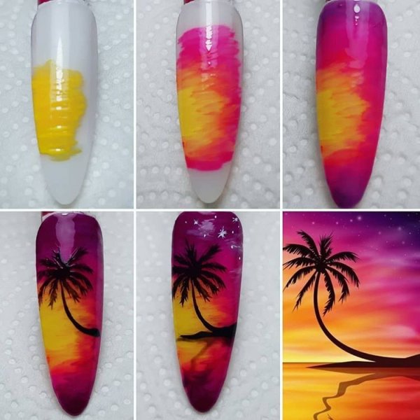 Летний дизайн ногтей пошагово