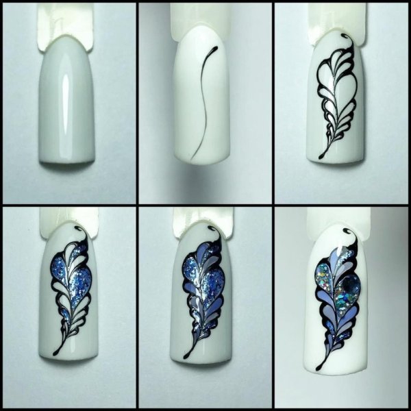 Рисование на ногтях пошагово