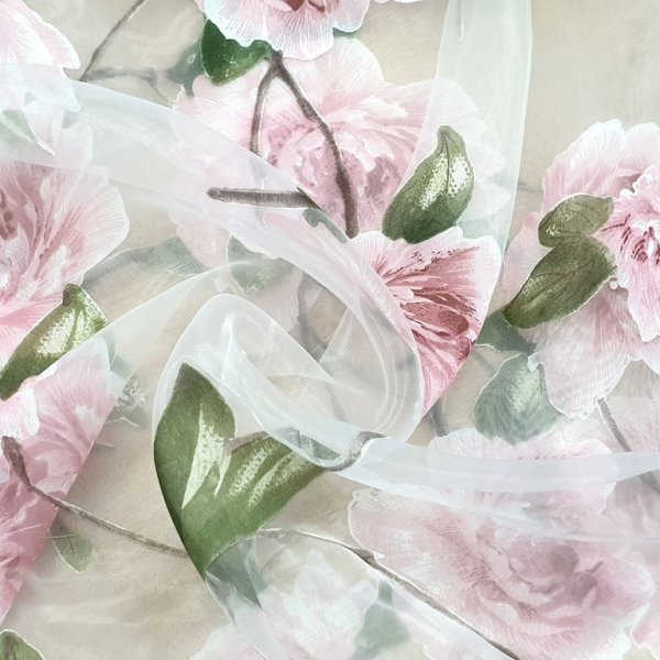 Тюль Деворе Королевский пион