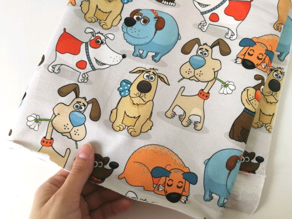 Ткань с принтом собачки