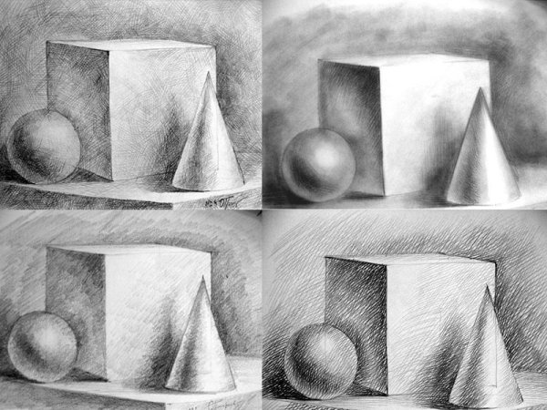 Геометрические фигуры Светотень рисунок