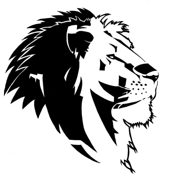 Лев черно белый эскиз