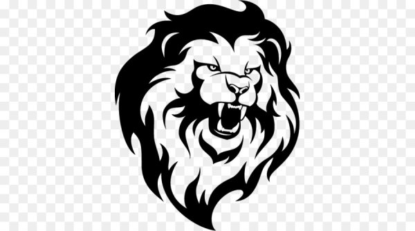 Лев силуэт морда