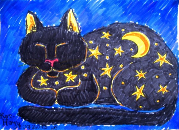 Кот Баюн рисунок