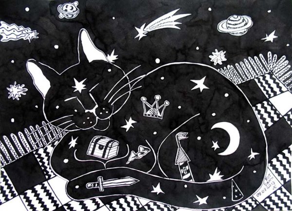 Кот Баюн нарисовать