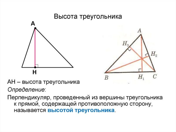 Как провести высоту в треугольнике