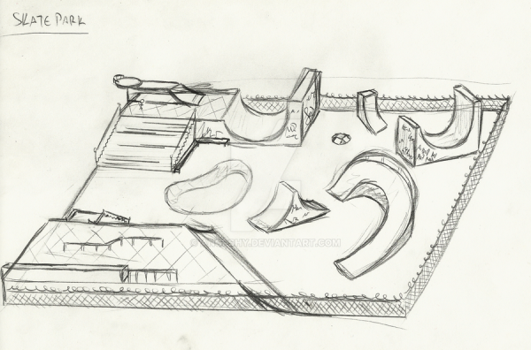 Раскраска скейт парк