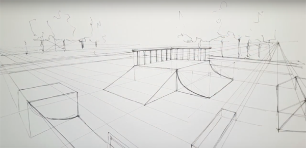 Скейт парк иллюстрация