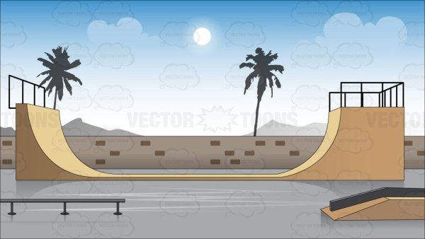 Мультяшный скейт парк