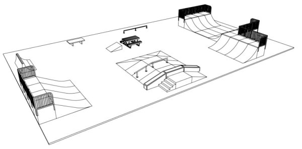 Скейт площадка снизу
