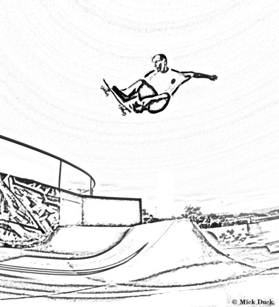 Раскраска скейт парк