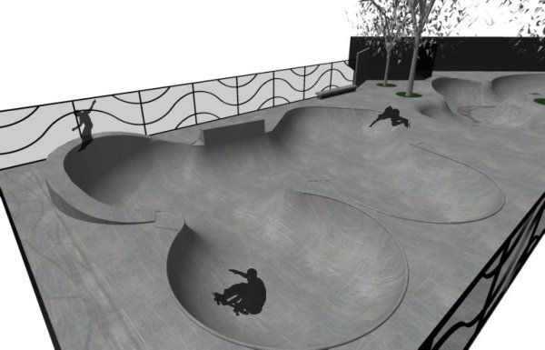 Скейт парк иллюстрация