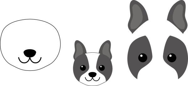 Мордочка собаки для рисования