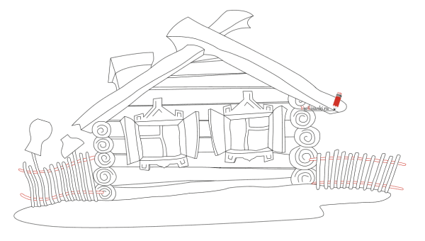 Изба раскраска