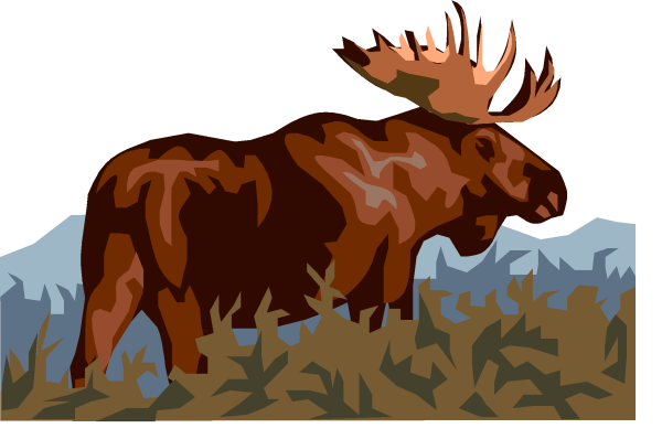 Лось в лесу мультяшный