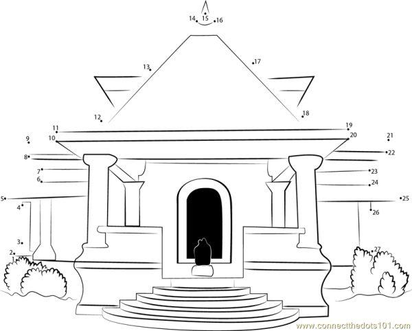 Буддийский храм рисунок