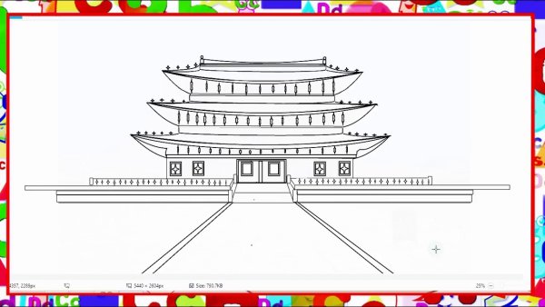 Буддийский храм рисунок раскрашенный